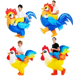 Disfraz inflable de gallo, flamenco y caballo para adultos, traje de Anime para fiesta de Halloween, Carnaval, hombre y mujer