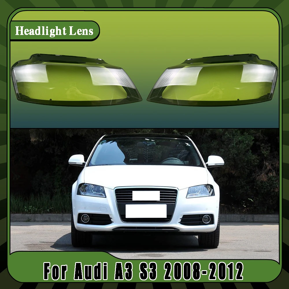 

For Audi A3 S3 2008-2012 Front Headlamp Lens Cover Headlights Glass shade Lampshade Replace Original Transparent Lamp Shell