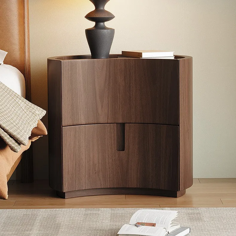 Simple Retro Crescent Bedside Table Designer High-end Storage Cabinet