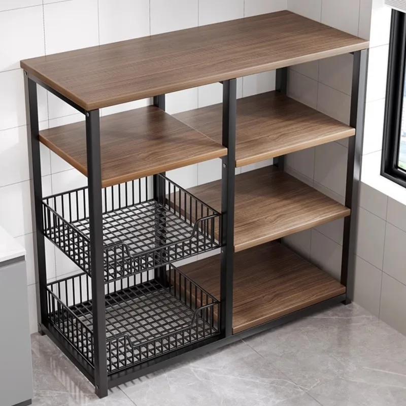 Kitchen 4-Tier Storage Rack Adjustable Storages Shelf Storage Rack Next To Kitchen Shelf Stackable Basket Bathroom Storage Rack