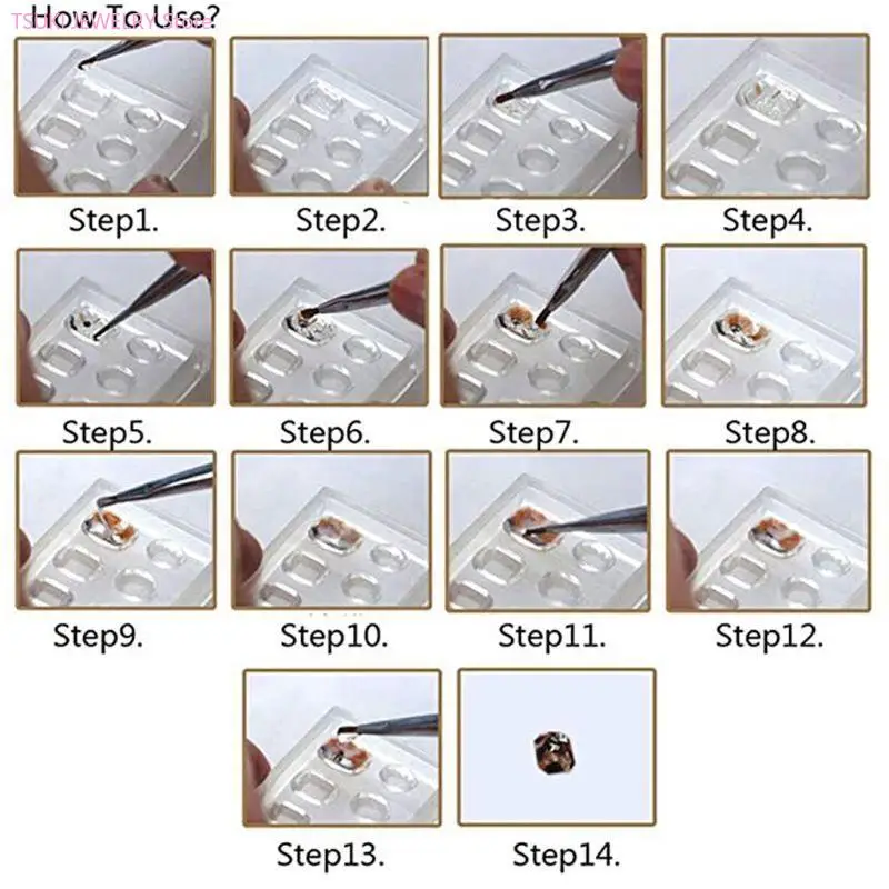 62KE 2Pcs Art Epoxy Resin Molds Relief Decorating Manicure Tool Beauty Accessory