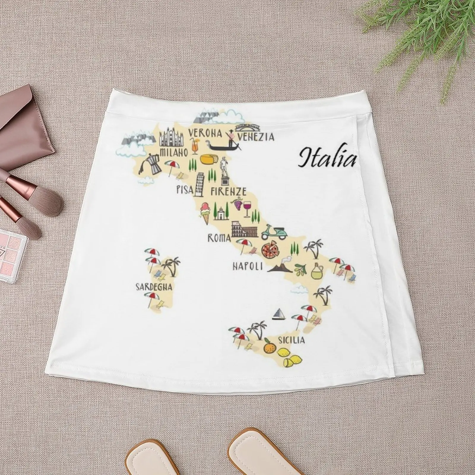 Italia Travel Map Mini Skirt new in external clothes fairy grunge dress Mini Skirt