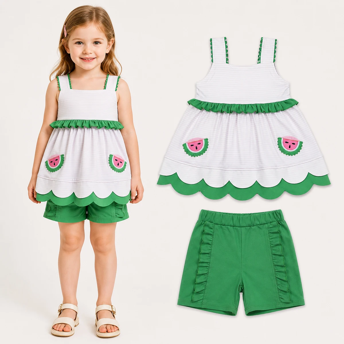 Summer Clothing Boutiques - Set per Bambini con Ricamo di