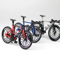 Mini 1:10 Model Alloy Bicycle Die-cast Finger Mountain Metal Bend Road Bike Simulation Collection Gifts Toys Boys