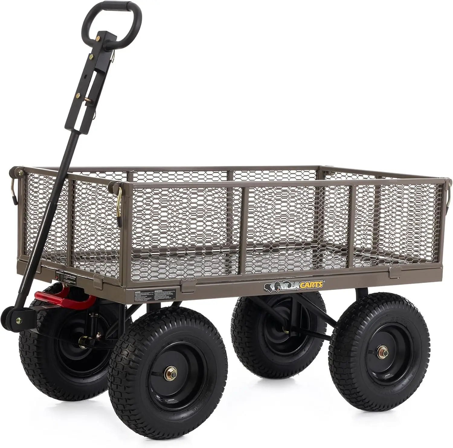 Carts Heavy Duty Steel Dump Cart Gardening Wagon with Quick Release System, 1200 Pound Capacity, Removable Sides and Convertible