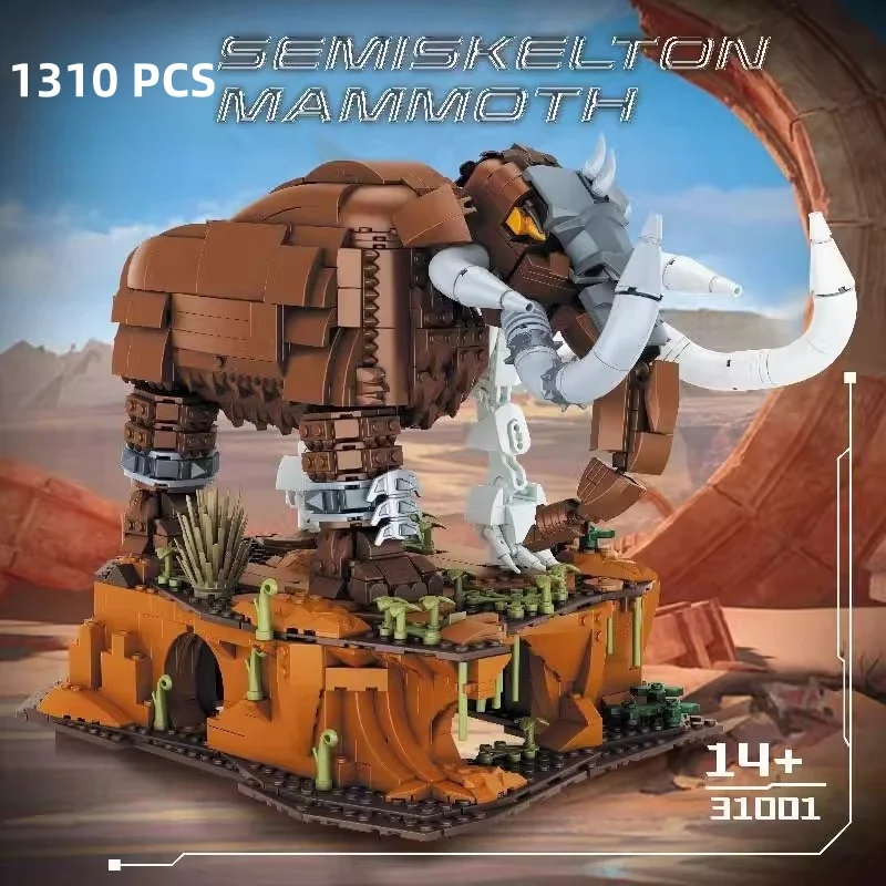 

1310PCS Skeleton Mammoth MOCBuilding Blocks Jurassic Animal Model Creative Desktop Ornament Birthday Gift For Boys Kids Toys