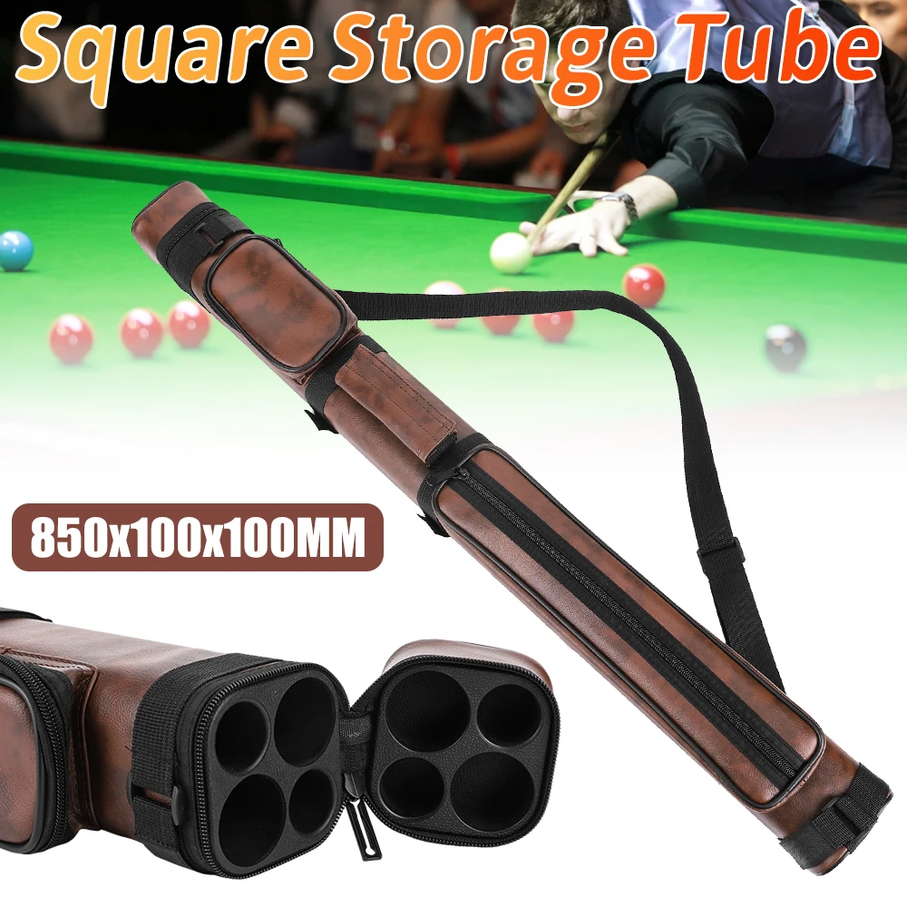 

Four-Hole Billiard Cue Case Leather Square with Pockets Pool Rod Bucket Stick Carrying Storage Boxes Billiard Game Accessories ﻿