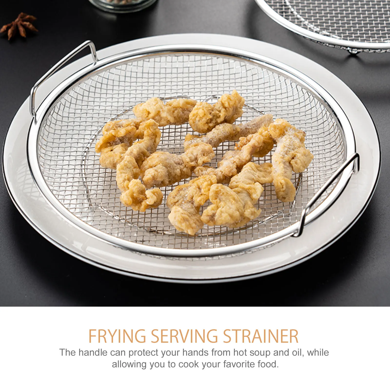 

Stainless Steel Basket Mesh Strainer Kitchen French Fries Basket Tool Heat Resistant H Storage Sieve