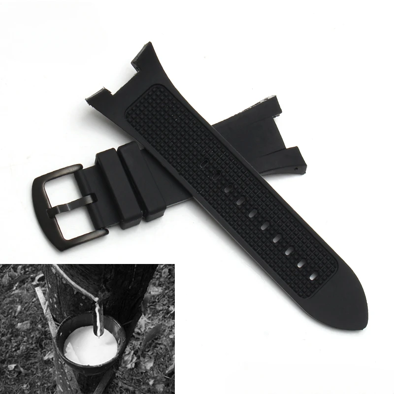 Durable Silicone Watch Strap for Armani Ax1803 1802 1050  Breathable Comfortable 31x14mm  Concave Interface Watchband