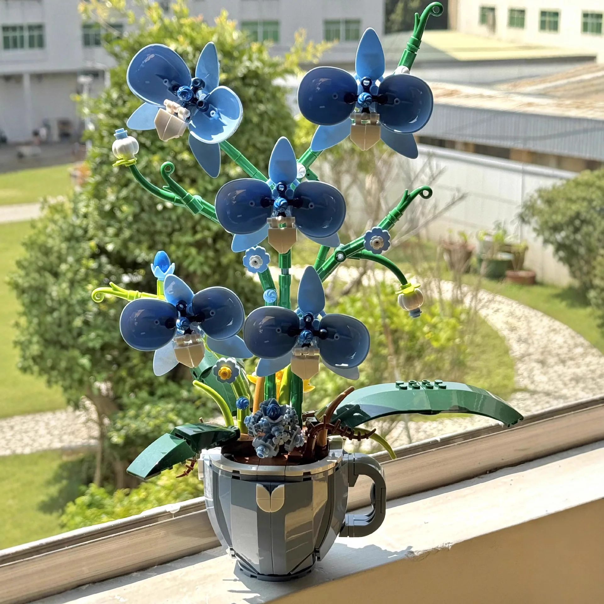 567 قطعة باقة الزهور زهرة اللبنات مجموعة كتلة نبات بونساي نموذج الطوب رومانسية DIY بها بنفسك هدية عيد ميلاد عيد الحب #3