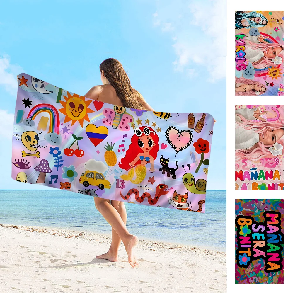Karol G Toalla de microfibra para mujer, toalla de playa absorbente de secado rápido, suave, para Yoga, natación, complejo turístico, escalada de montaña