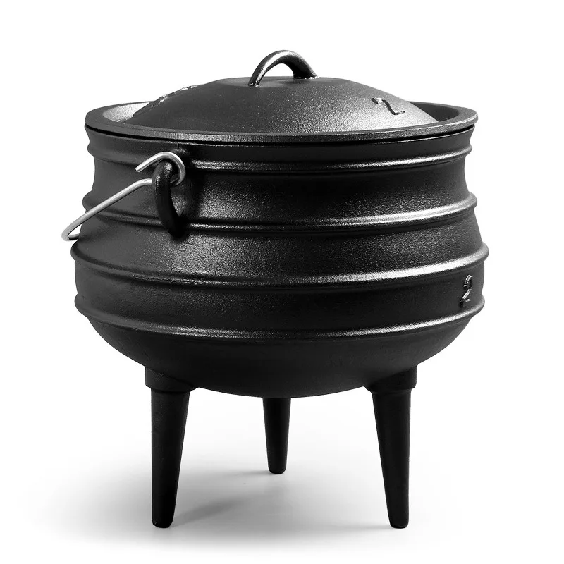 1/2# size Cast Iron Potjie 1.2L Witch Magic Cauldron Three Legged South Africa Potjie Pot Camping & BBQ EquipmentCookware