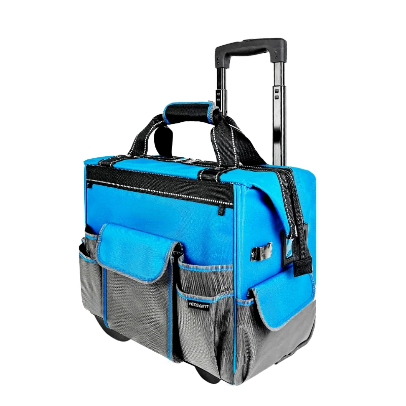 Tie rod toolbox, electrical toolkit, large capacity wear-resistant wheeled multi-function trolley