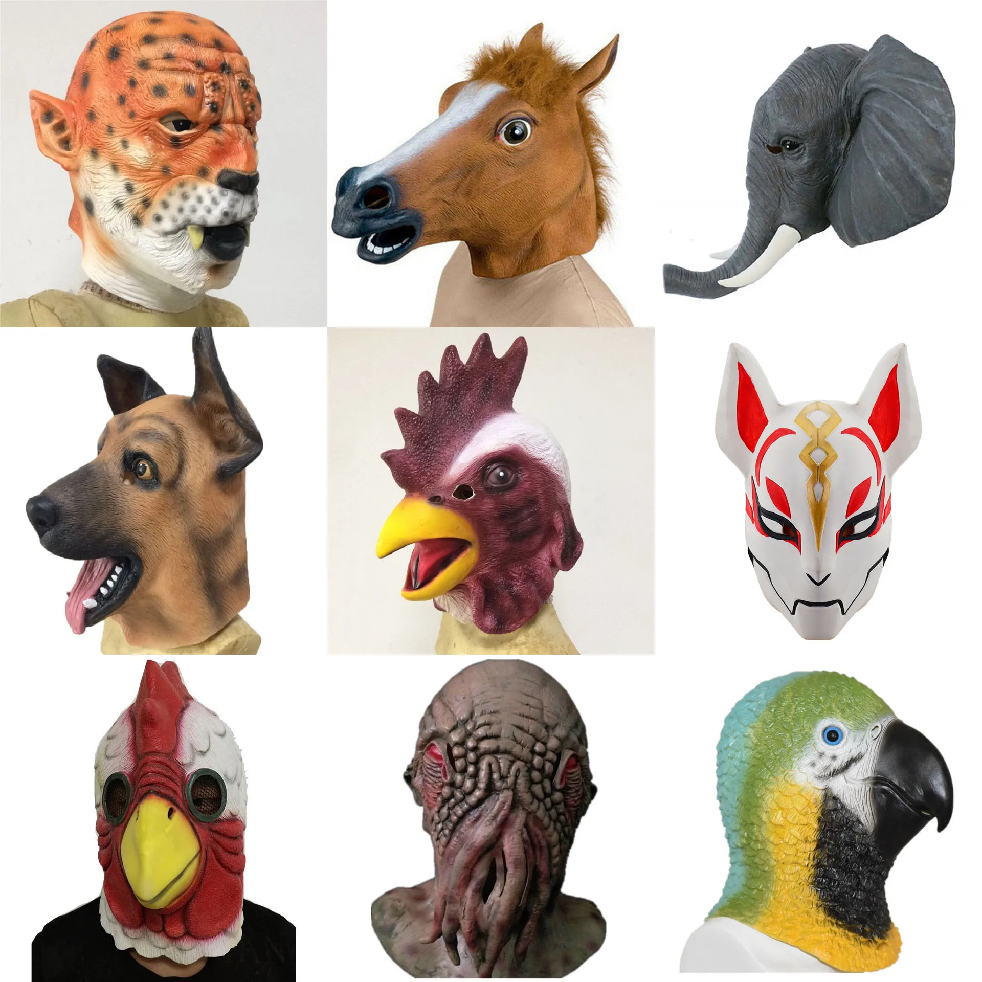 Animal Mask Carnival Party Latex Animal Hood Halloween Props Mask For Face Fashion Funny Mask Luxury Mask Scary Mask 2023 New