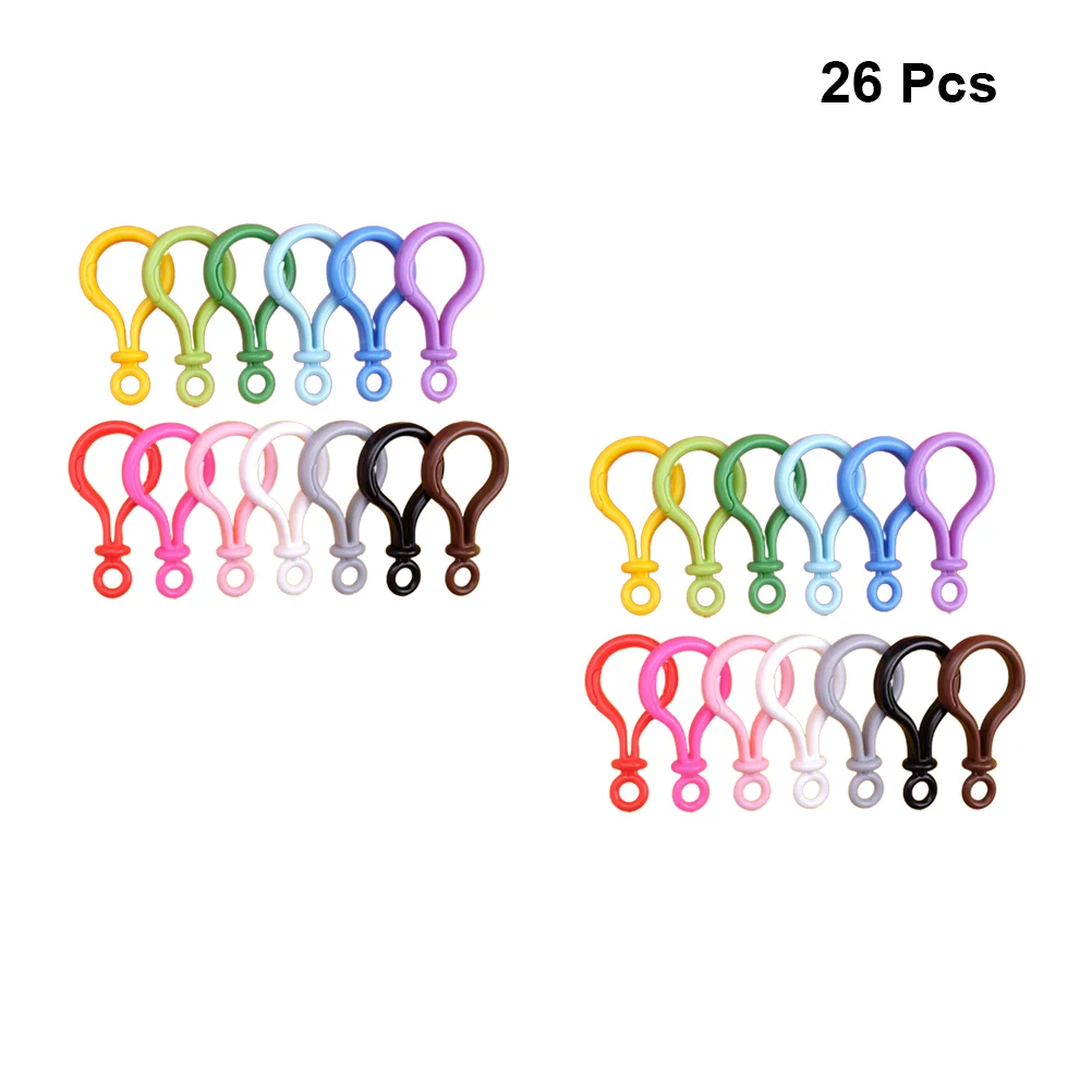 26Pcs Simple Hanging Clasp Fashion Resin Lobster Bag Hook Pendant Creative Bulb Shape Keychain (Mixed Color)