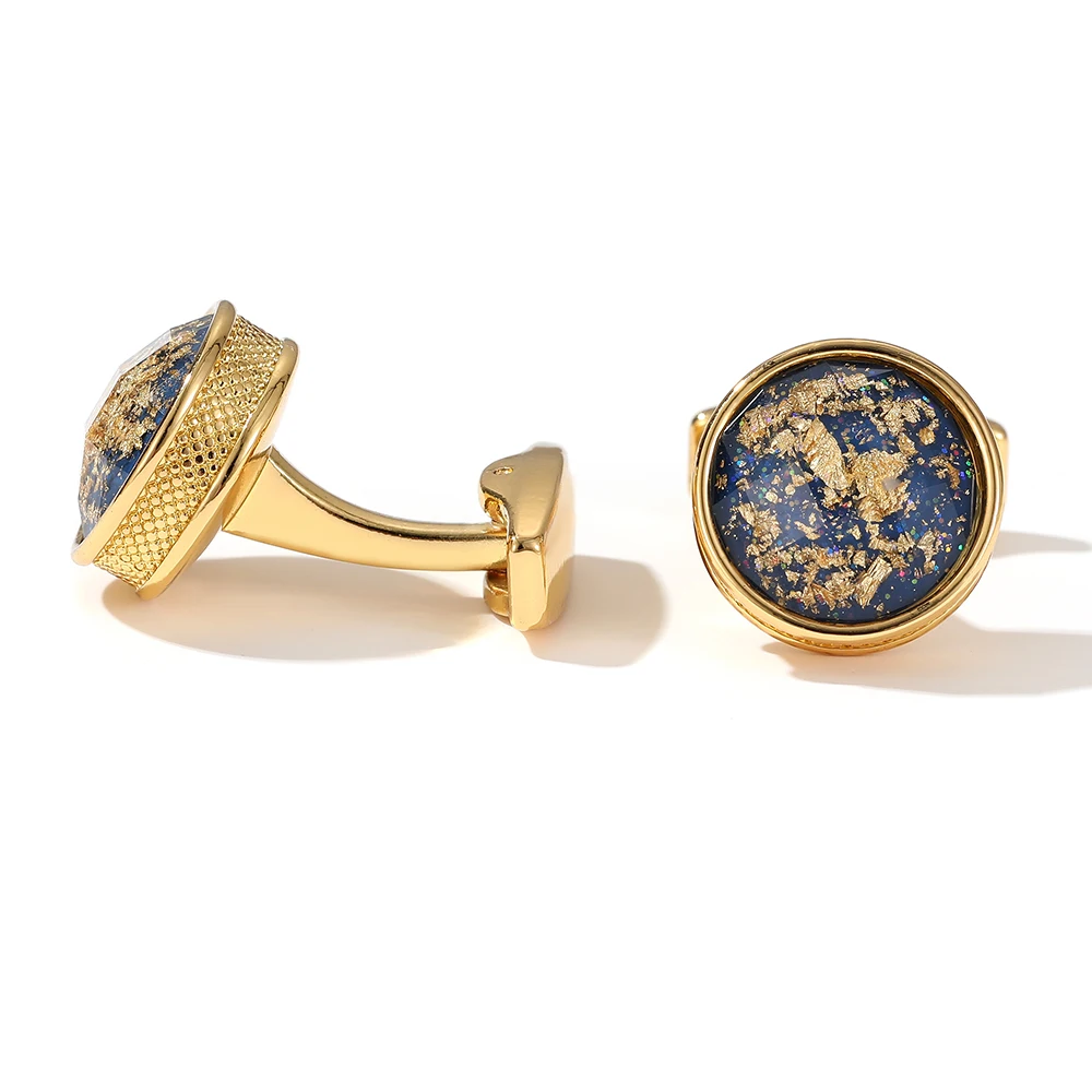 Men\'s Cufflinks TOMYE XK22S003 Personalized Gold Color Round Formal Shirt Cuff Links Button for Custom Wedding Gifts Jewelry