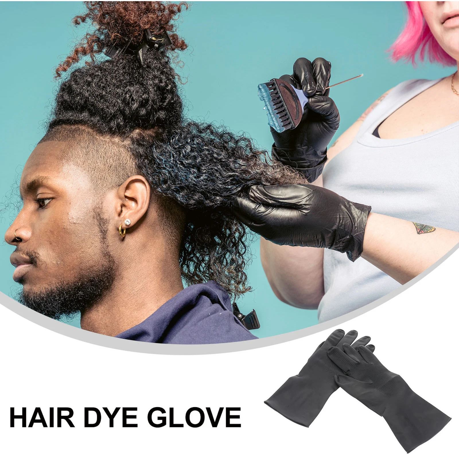 3 paar kapsalonhandschoenen wasbaar waterdicht antislip voor haarkleuring kappershandschoenen duurzaam zwart maat S schoonmaken koken gebruik