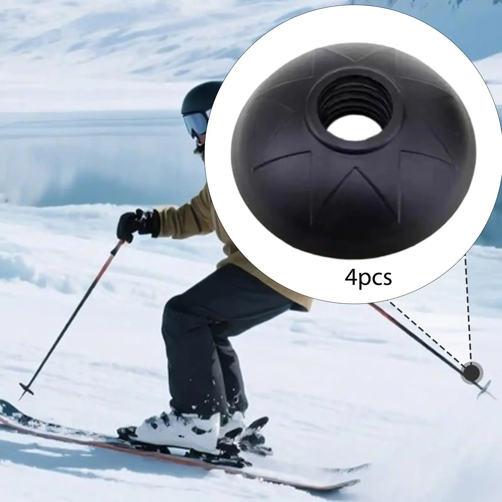 4x Hiking Poles Basket Replacement Part Protective,Snow and Mud Baskets,Ski Pole Tips Accessories for Ski Poles,Trekking Poles
