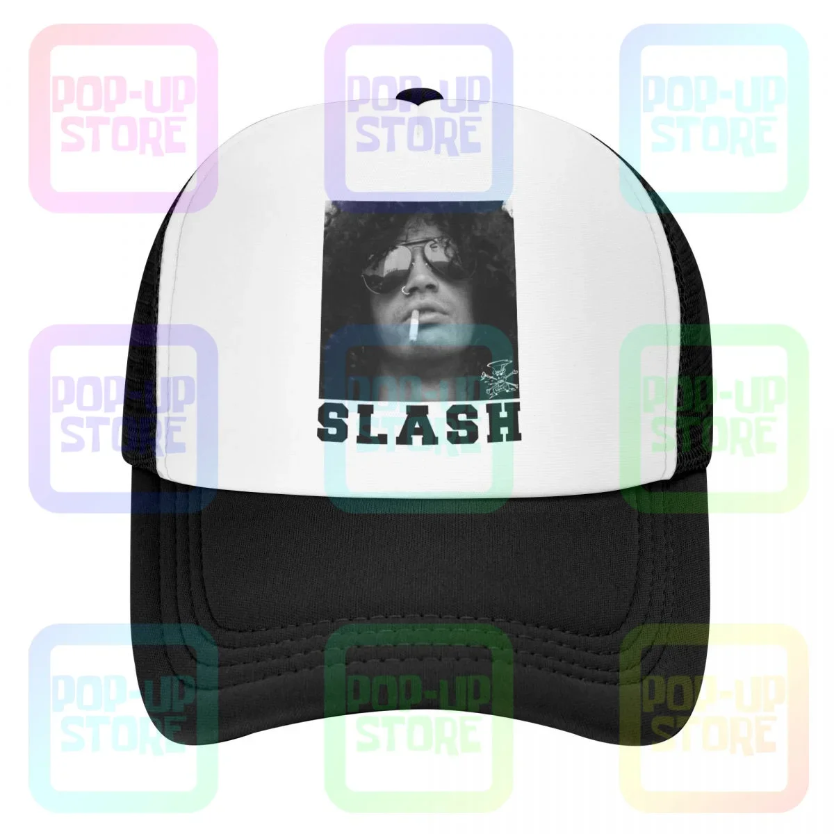 Slash Guns N Roses Smoking Slash Baseball Cap Trucker Hats Breathable Sunscreen Hip Hop Streetwear Gift