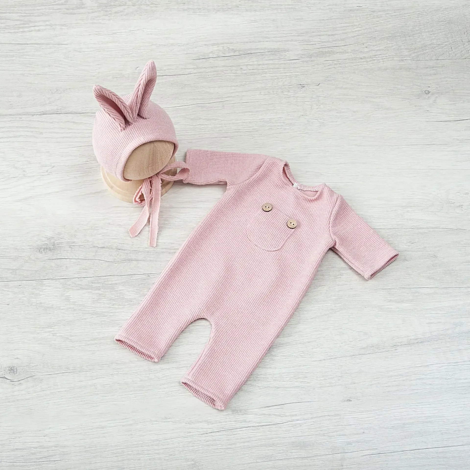 Newborn Photography Props Baby Romper Hat Set Infants Photo Shooting Beanies Bodysuit Clothes New Born Baby Photoshoot Outfit