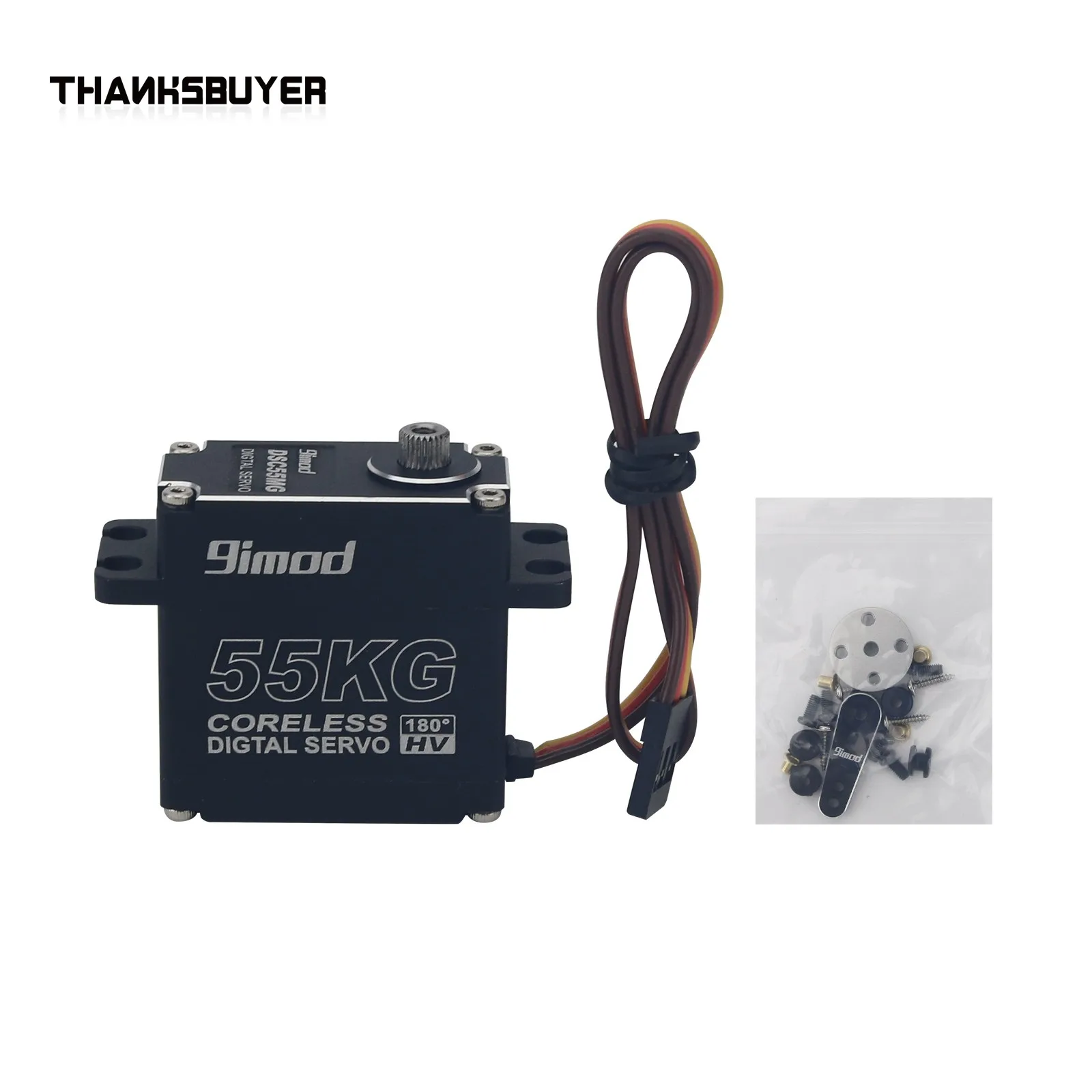 

9imod 55KG-180 270 Degree Coreless Digital High Torque Servo Motor IP67 Waterproof with High Precision Metal Gear for RC Cars