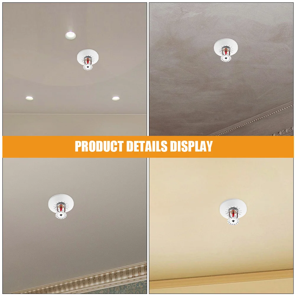 ฝาครอบหัวสปริงเกลอร์ดับเพลิง 5 ชิ้น แผ่นพลาสติกตกแต่ง ใช้ได้กับสปริงเกลอร์ทั่วไป ถอดออกได้ สำหรับอุปกรณ์สปริงเกลอร์ดับเพลิงและท่อ