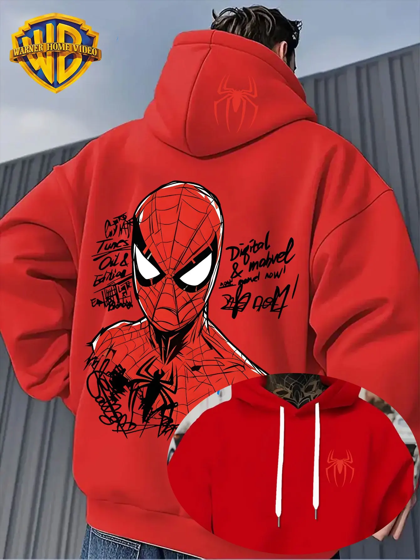 Sudadera con Capucha Moderna para Hombre de WB Warner, Sudadera de Manga Larga, Lavable a Máquina, Versátil, Deportiva, Informal, Holgada