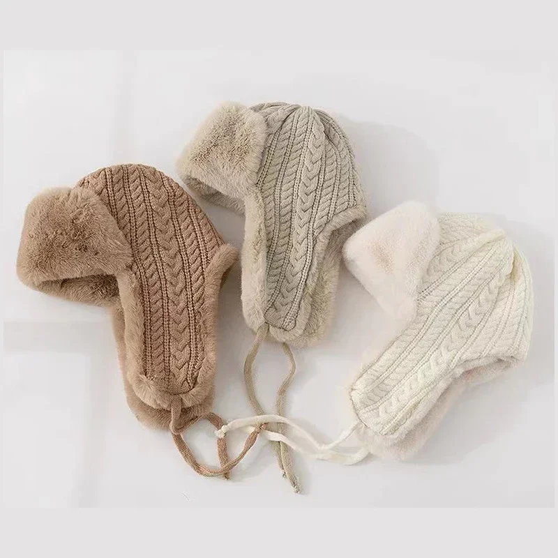 قبعة نسائية شتوية محبوكة للأذن ممتدة طويلة حرارية مقاومة للرياح لركوب الدراجات والتزلج والطقس البارد للجنسين قبعة سميكة  #5