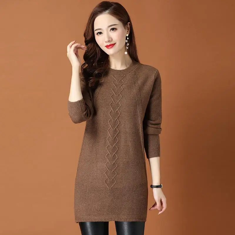 Fashion Loose O-Neck All-match Knitted Folds Sweaters Women\'s Clothing 2023 Autumn Winter Loose Commuter Pullovers Casual Tops