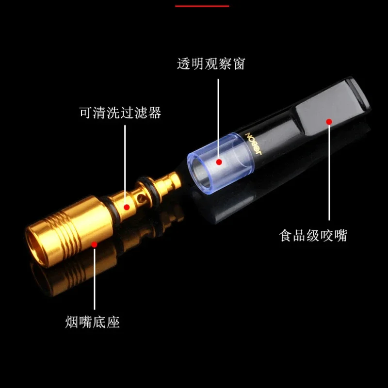 2024Jobon Jet Flame Zinc Alloy Flint Torch Lighter Butane Gas Refillable With Smoking Tools Accessories Cigarette Holder Filter