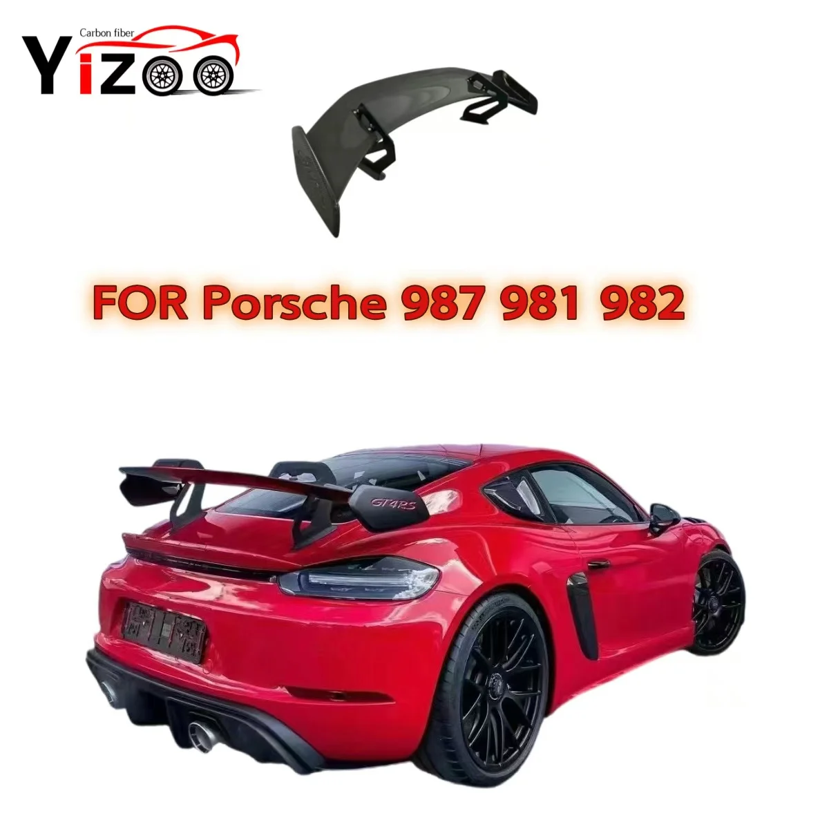 

Dry Carbon Fiber Rear Spoiler Tail Wing Splitter For Porsche 718 981 987 Car Rear Trunk Lid GT4 RS Style Spoiler Body Kit