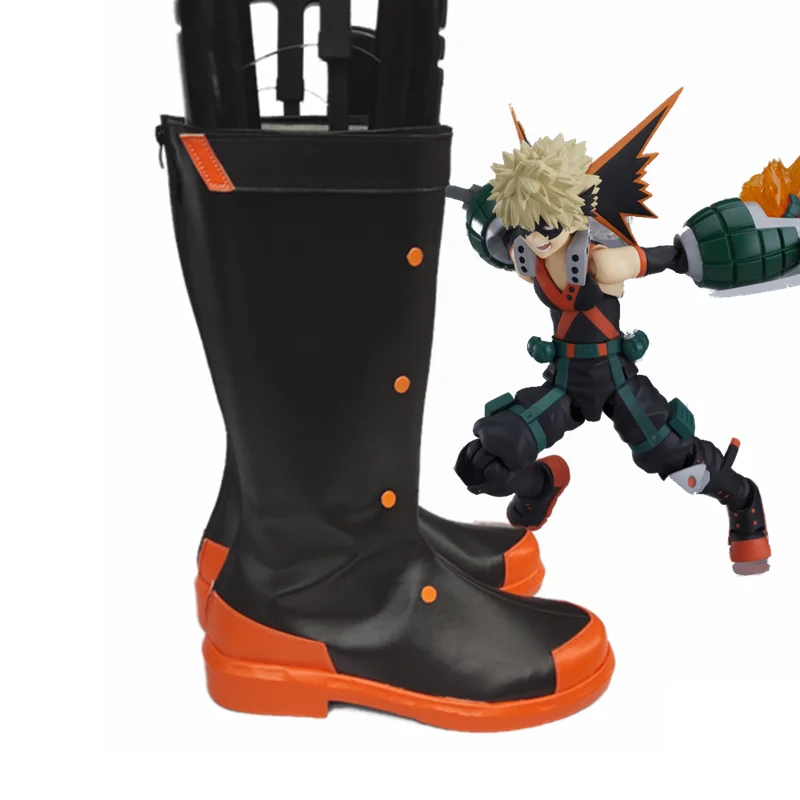 My foreAcademia Katsuki Bakugo Boku No ForeAcademia Cosplay Chaussures, Perruque, Halloween Cosplay Party Chaussures pour Hommes et Femmes