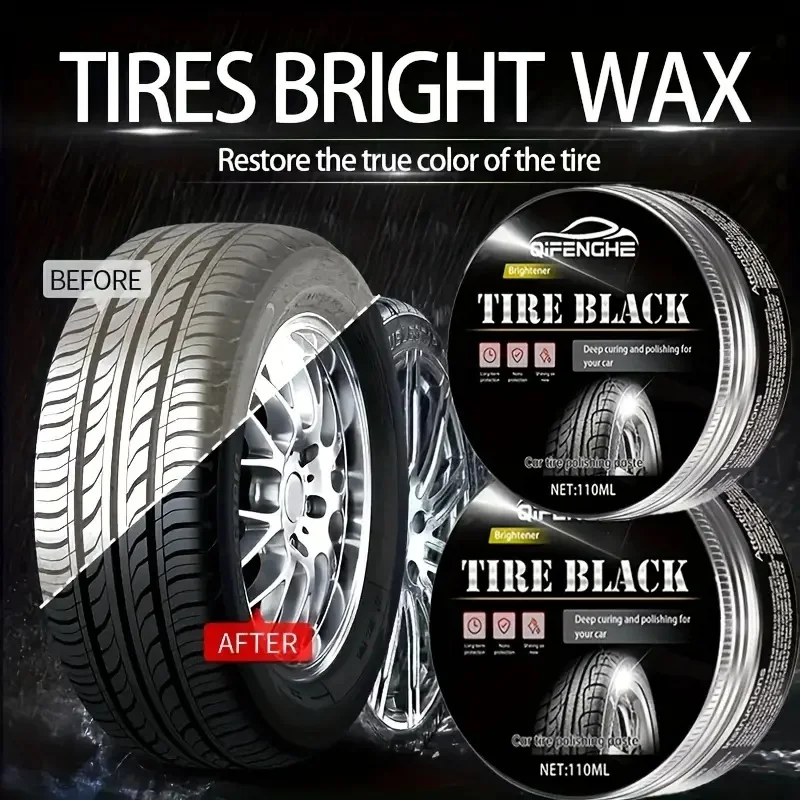 110ml Auto Tire Cleaning Powerful Wax Car Tire Retreading Rim Wheel Cleaner Agent Dustproof Retreading Film Plating Cream