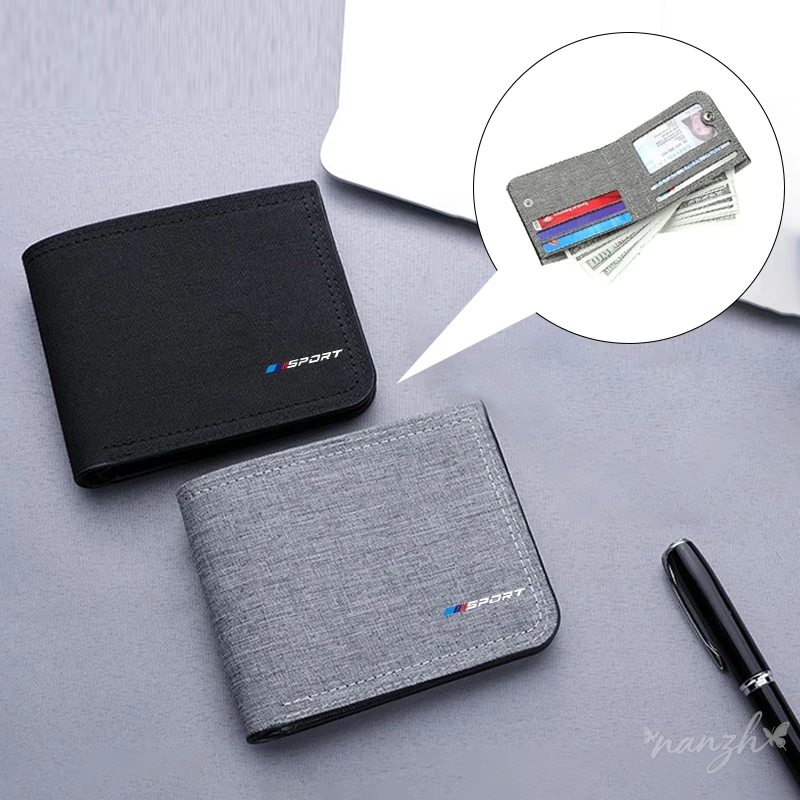 

For BMW 1 3 5 Series G30 G20 F30 F10 E60 X1 X3 E70 F15 F48a Fashion Canvas Wallet Solid Color Coin Purse Card Holder Key Case