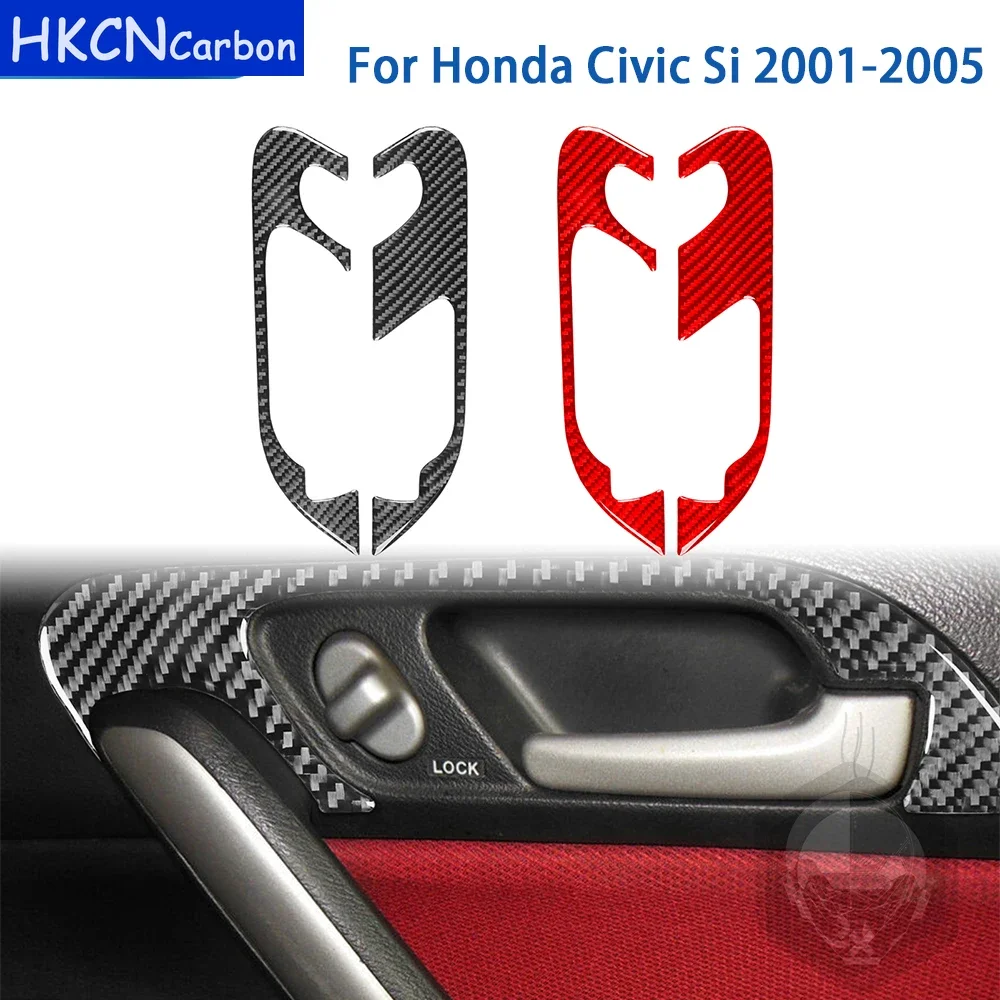 

For Honda Civic Si 2001 2002 2003 2004 2005 Accessories Carbon Fiber Car Interior Door Handle Panel Trim Sticker