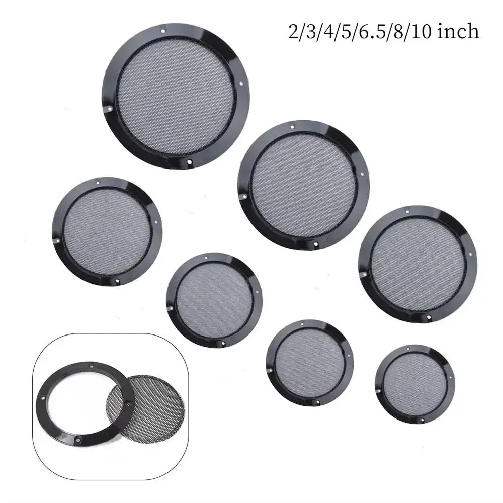 1/2/4/8/10Pcs 2/3/4/5/6.5/8/10 inch Speaker Net Cover Metal Iron Wire Grilles Enclosure Speakers Plastic Frame High-grade