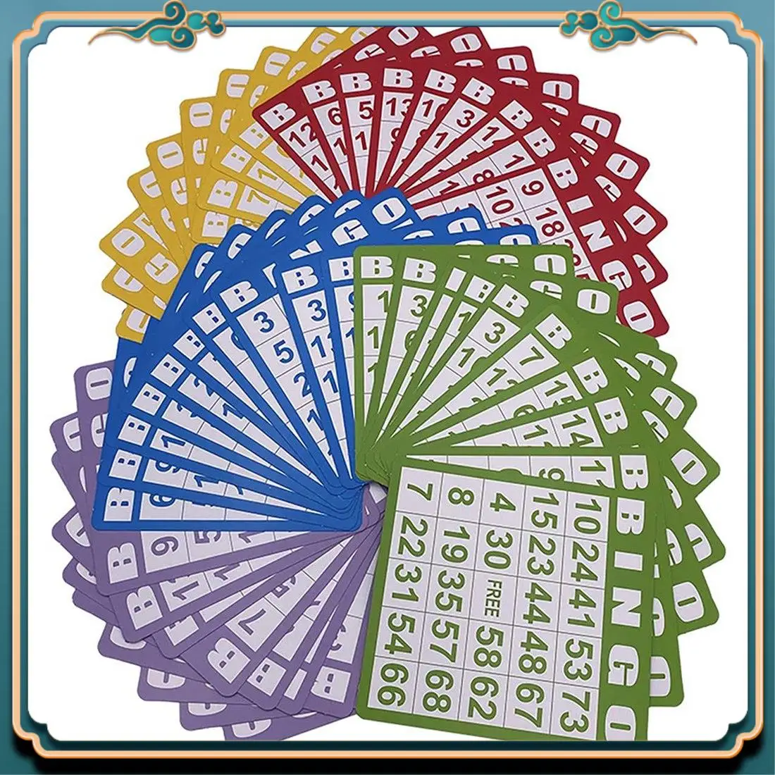 Juego de Bingo ABMV-Deluxe con Jaula de Bingo de 6 Pulgadas, Tablero Maestro de Bingo, 75 Bolas de Colores, 50 Tarjetas de Bingo y 300 Fichas de Bingo