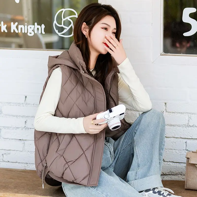 Women's Down Cotton Vest Quilted Autumn Winter Detachable Waistcoat Tank Top New Loose Coat Comfortable Fashion Denim Vest