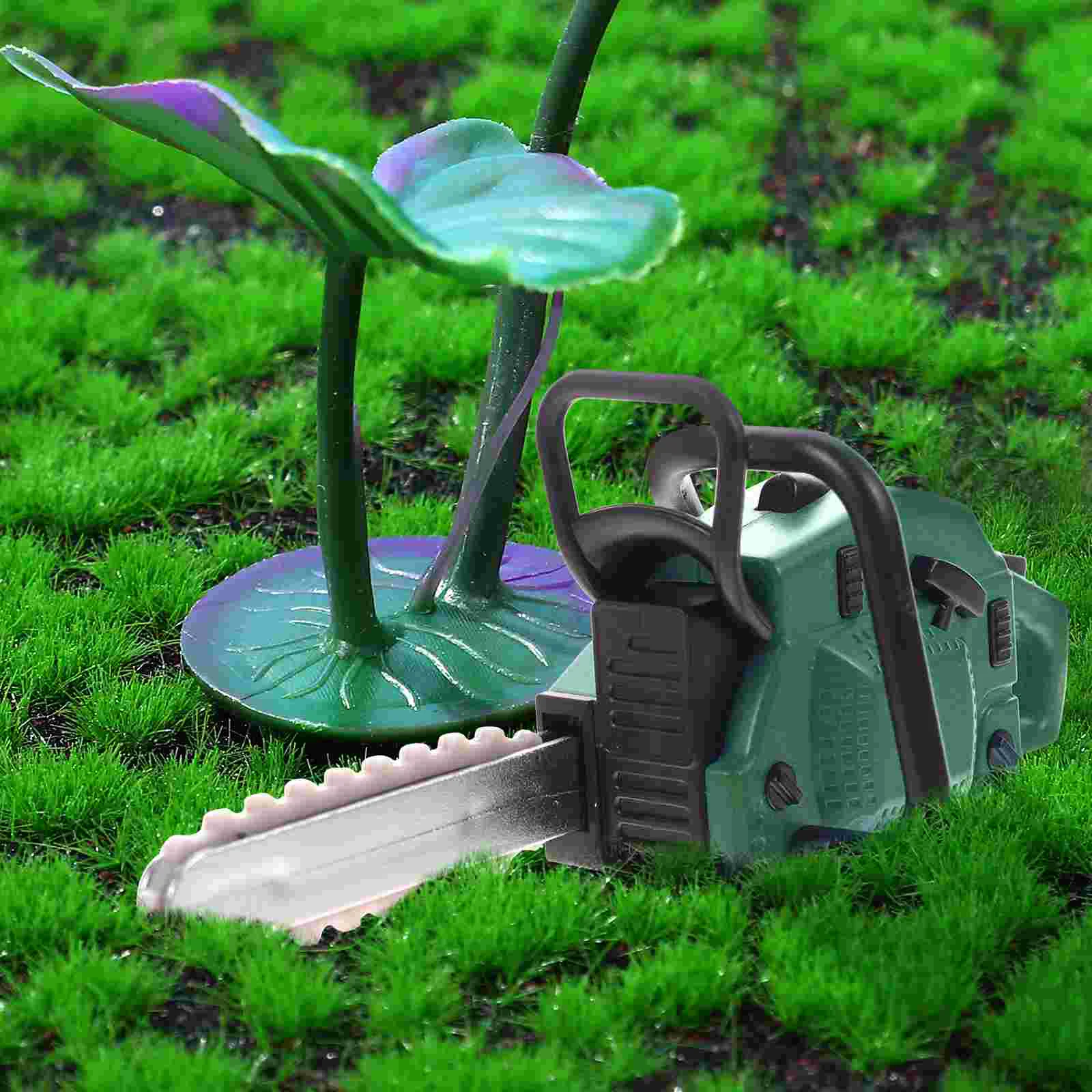 Electric Chainsaw Dollhouse Mini Model Outdoor Small Fake Miniature Adornment Green Simulation Accessories Work