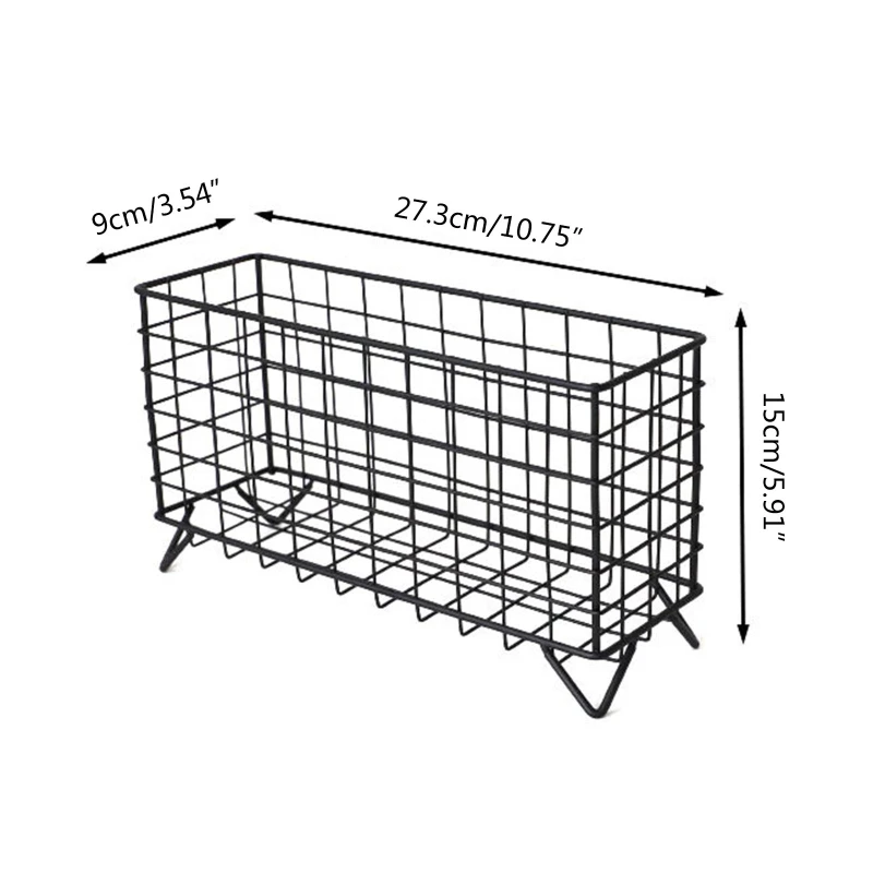 Nordic Style Iron Storage Basket Bread Snack Fruit Basket Household Organizer Holder Bathroom Kitchen Sundries Storage Container