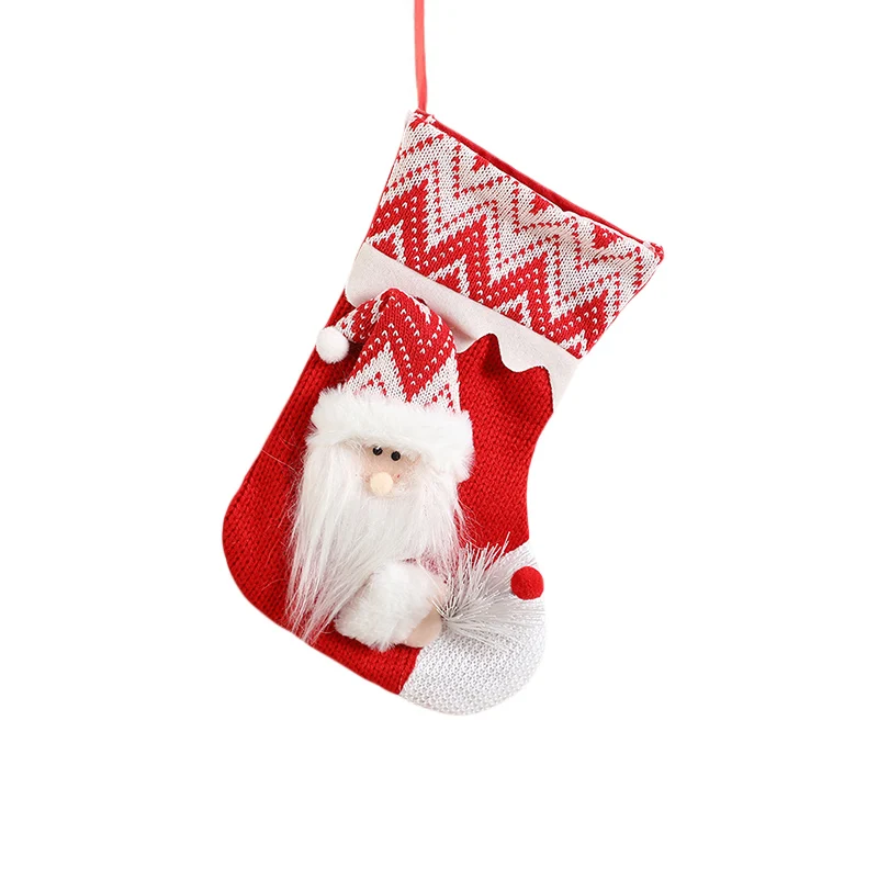 Christmas Tree Ornament Christmas Socks Santa Clause Pattern Stockings for Your Tree - Set of 3 in Various Sizes and Designs!