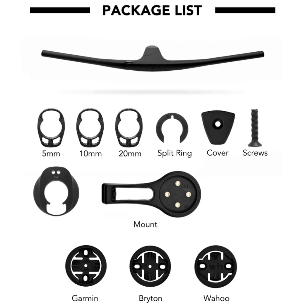 

Руль для горного велосипеда из карбона, 236 г - Интегрированная рулевая колонка -17 ° Внутренний кабель, варианты ширины 720/740/760 мм и длины штока 50-90 мм