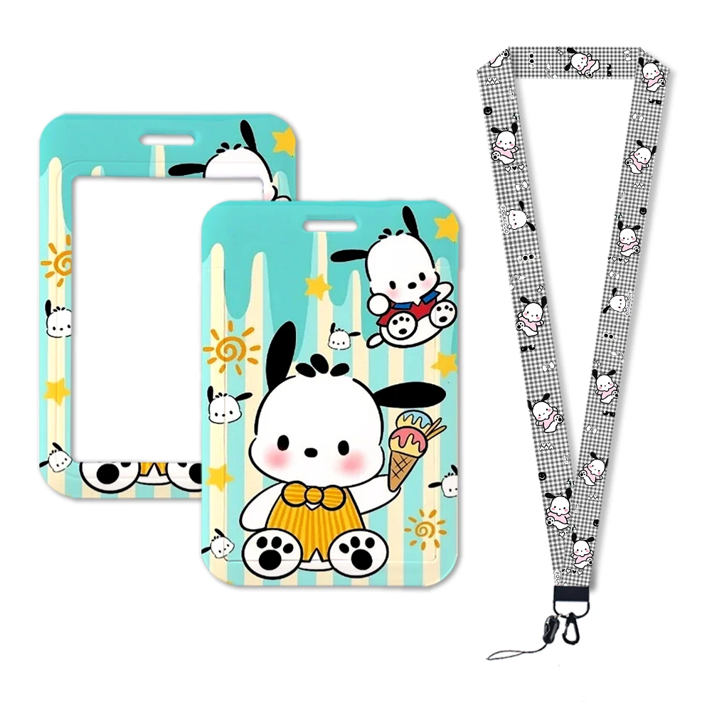 W Cartoon Pochacco Phone Strap, Lanyard, ID, Campus, Cartão de Crédito, Crachá, Chaveiro Cord, Neckband, Corda Celular, Correias do pescoço