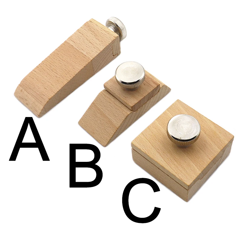1Pc Diy Beech Sandpaper Polishing Block, Handmade Leather Edge Sealing & Polishing Wood Clip, Wedge/Trapezoid/Square Tool