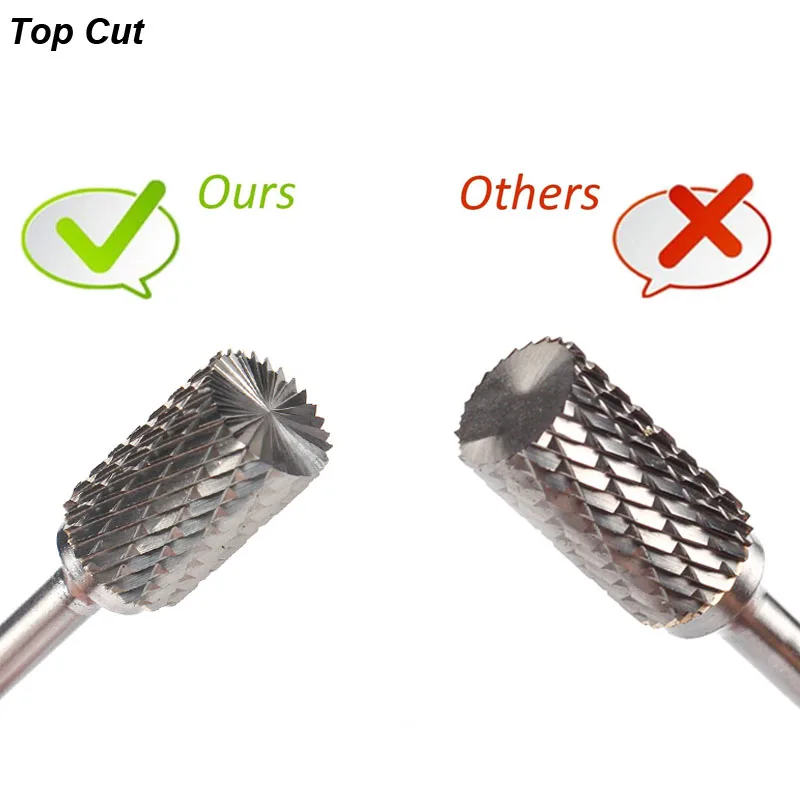 Solid Tungsten Carbide Burr Rotary Rasp File, AX Cylindrical Shape Double Cut Milling Cutter for Die Grinder Drill Bits