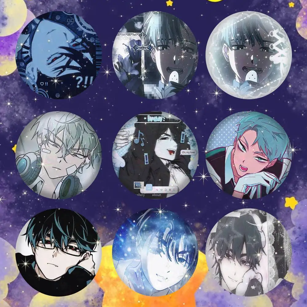 A-Ivan Alien Stages Snap-in Pins Cartoon Character Round Creative Brooches For Backpack Accessories Jewelry Gifts