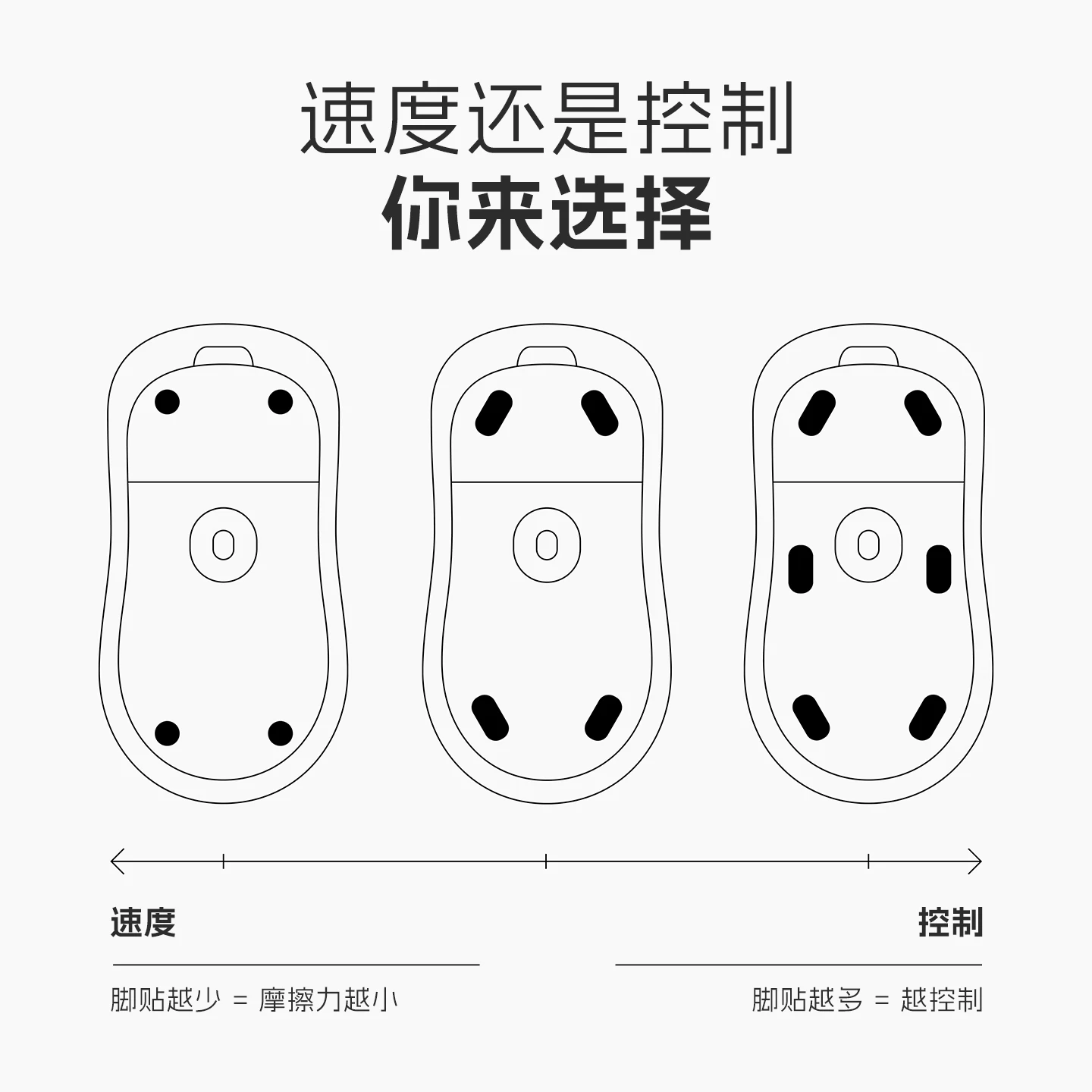 Original Wallhack Mouse Foot Sticker PTFE UPE Super Mute Mouse Feet for Cloth Pad&glass Mouse Pad Professional Player Selection