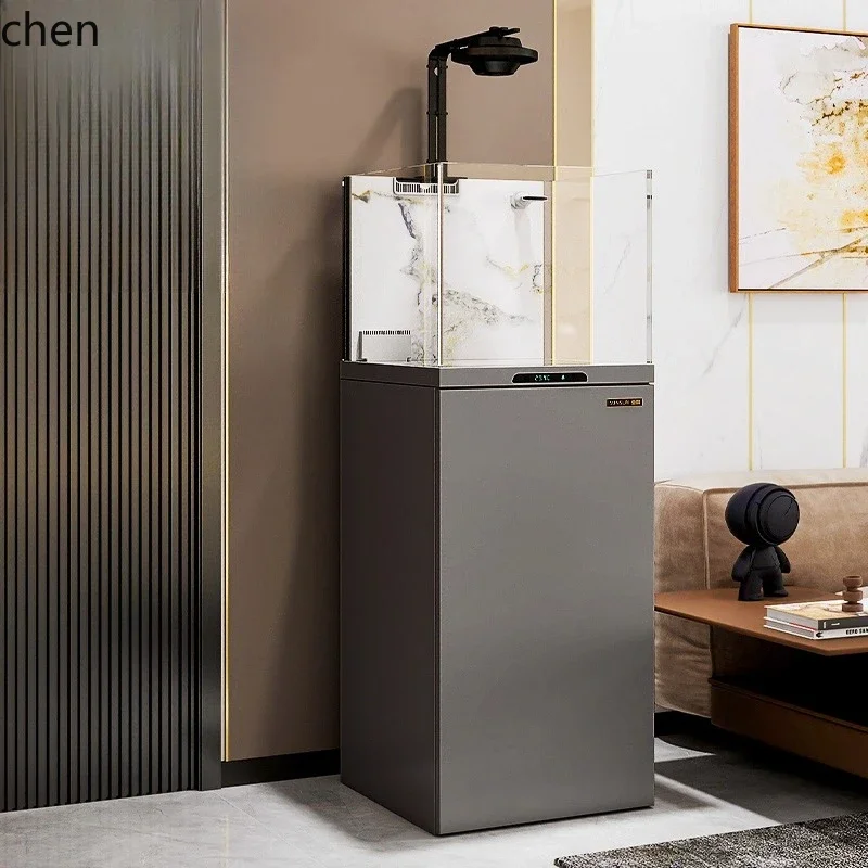 

C1 Aluminum Alloy Bottom Filter Square Tank Ultra-clear Glass Stream Living Room Goldfish Tank