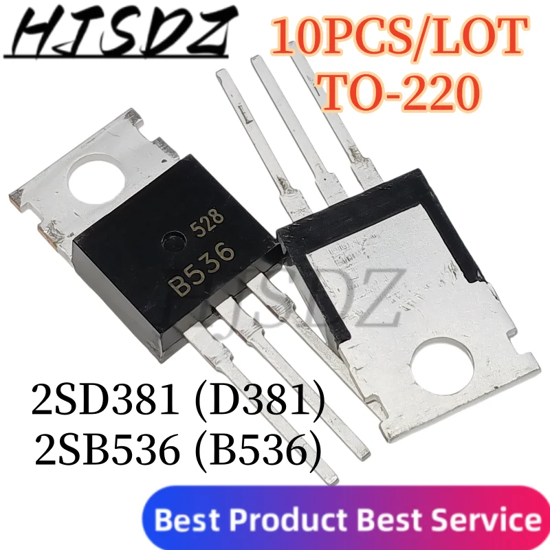 【10PCS/LOT】-5Pairs 2SD381 D381 + 2SB536 B536 TO‑220 Audio Amplifier Transistor In Stock