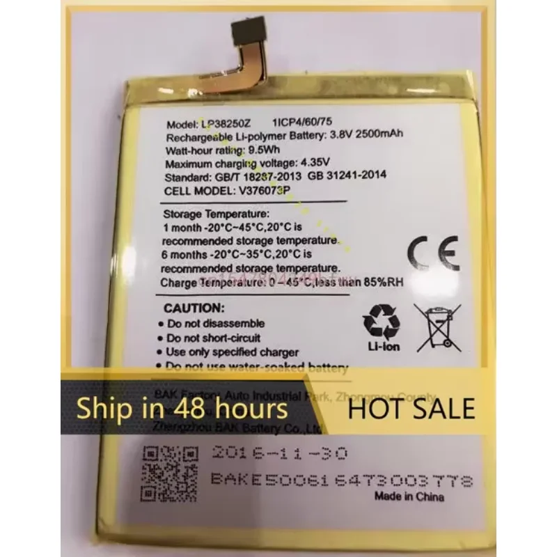 2500mAh/9.5Wh LP38250Z Replacement Battery For Hisense F30 F31 F3pro LA8534 Built-in Li-ion bateria Li-Polymer Batterie